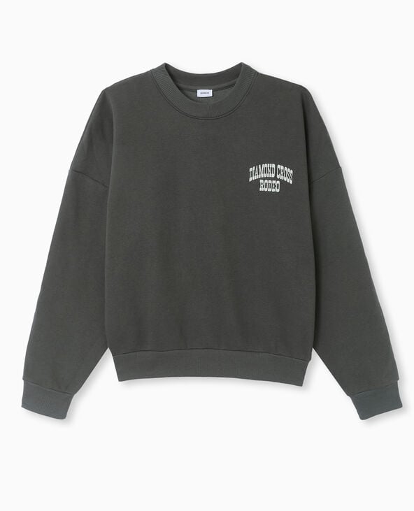 Pimkie Sweat Col Rond Avec Print Poitrine Et Dos - Gris Foncé