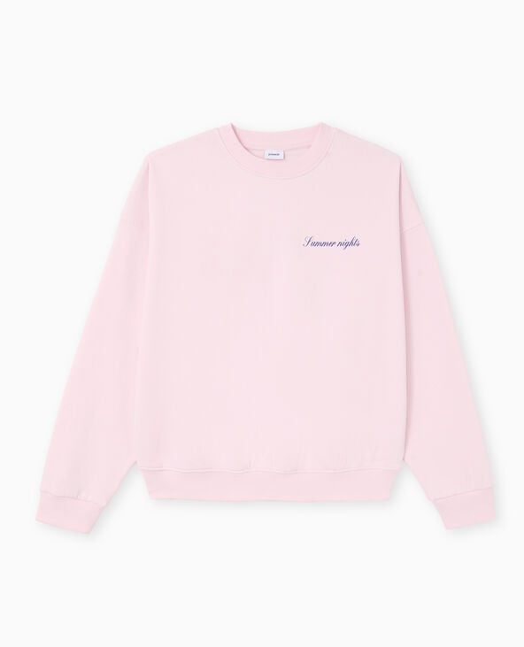 Pimkie Sweat Col Rond Avec Print Poitrine Et Dos - Rose