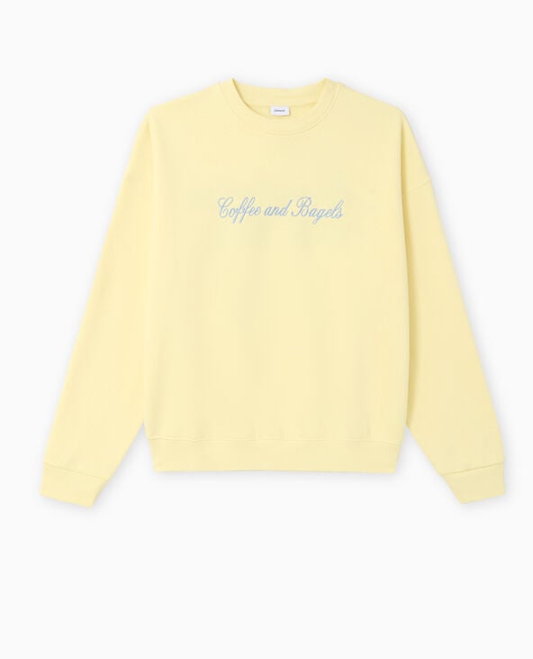 Pimkie Sweat Oversize Avec Broderies Devant Et Dos - Jaune