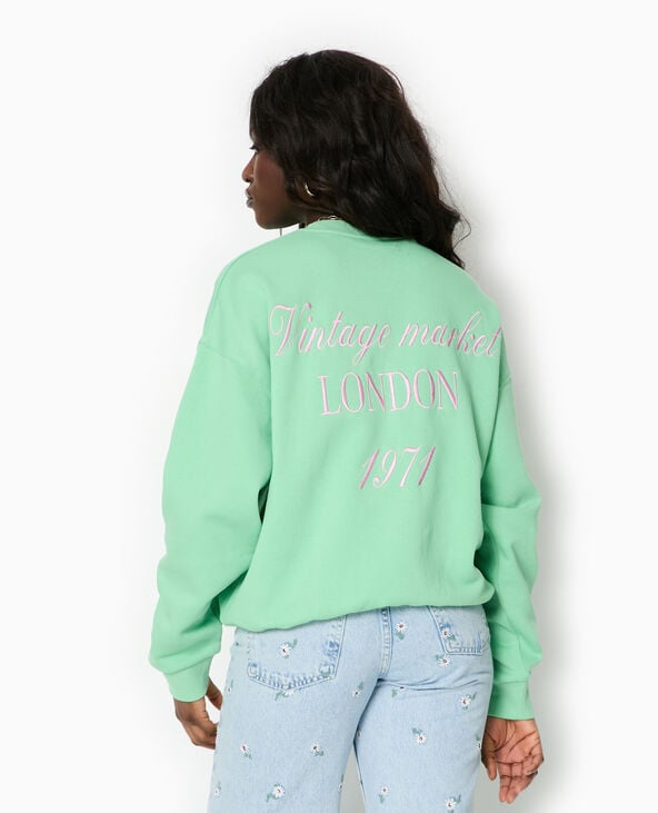 pimkie Sweat oversize avec broderies devant et dos - Vert clair
