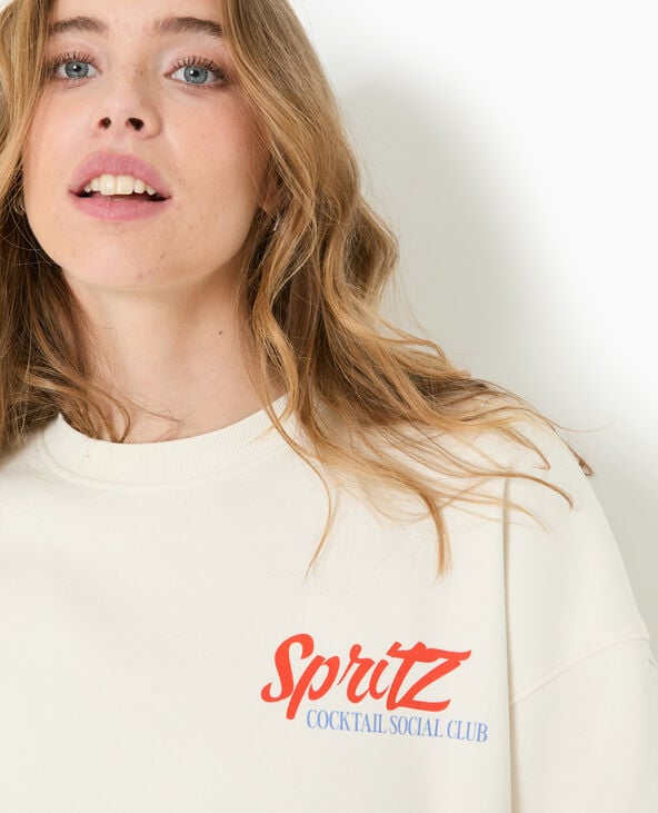 Pimkie Sweat Oversize Avec Print Poitrine Et Dos - Blanc