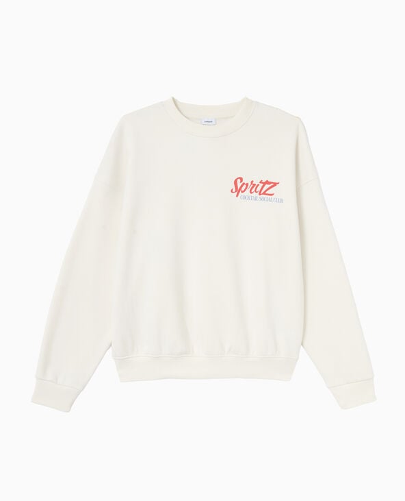 Pimkie Sweat Oversize Avec Print Poitrine Et Dos - Blanc