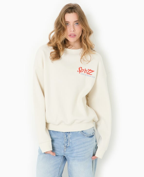 Pimkie Sweat Oversize Avec Print Poitrine Et Dos - Blanc