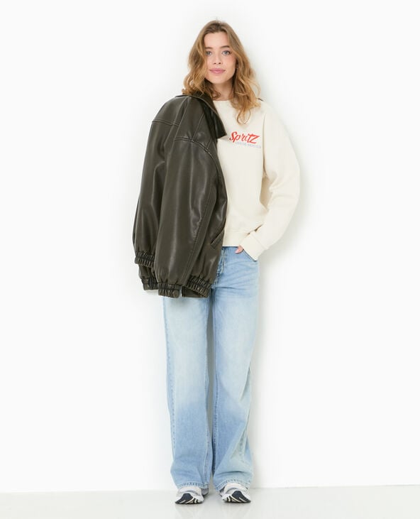 pimkie Sweat oversize avec print poitrine et dos - Blanc