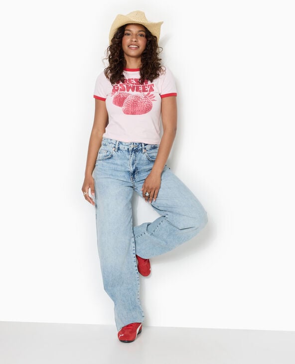 pimkie T-shirt ajusté avec bords contrastés - Rose clair