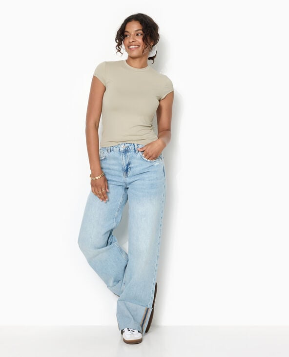 pimkie T-shirt ajusté en maille extensible - Vert kaki