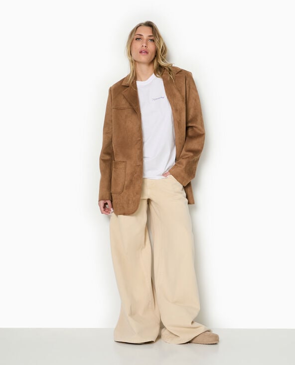 Pimkie T-shirt Ample Avec Print Poitrine Et Dos - Blanc