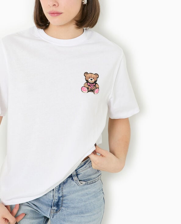Pimkie T-shirt Ample Avec Print Poitrine Et Dos - Blanc