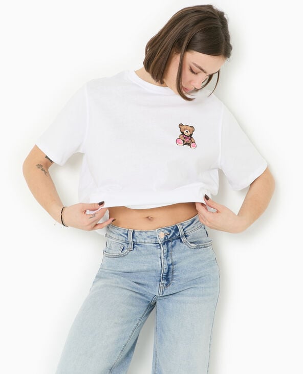 pimkie T-shirt ample avec print poitrine et dos - Blanc
