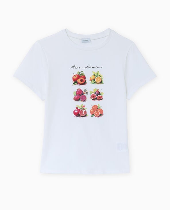 Pimkie T-shirt Manches Courtes Avec Print Devant - Blanc