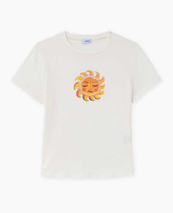 Pimkie T-shirt Manches Courtes Avec Print Devant - Blanc