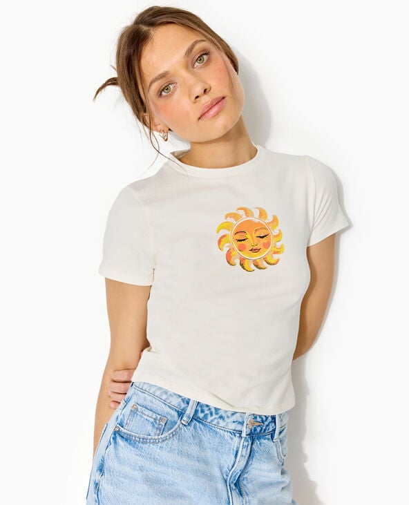 pimkie T-shirt manches courtes avec print devant - Blanc