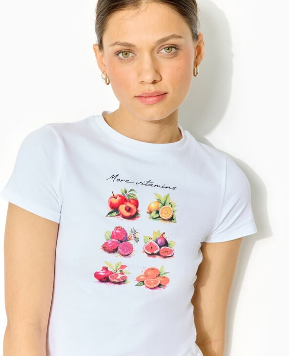 pimkie T-shirt manches courtes avec print devant - Blanc