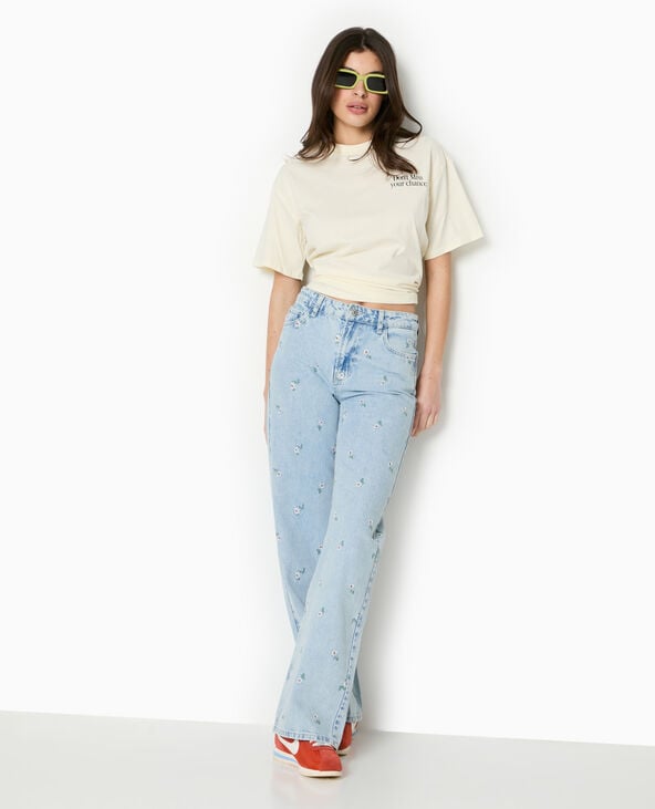 Pimkie T-shirt Oversize Avec Print Devant Et Dos - Blanc