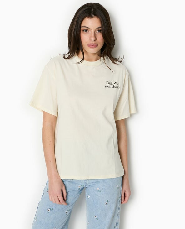 Pimkie T-shirt Oversize Avec Print Devant Et Dos - Blanc