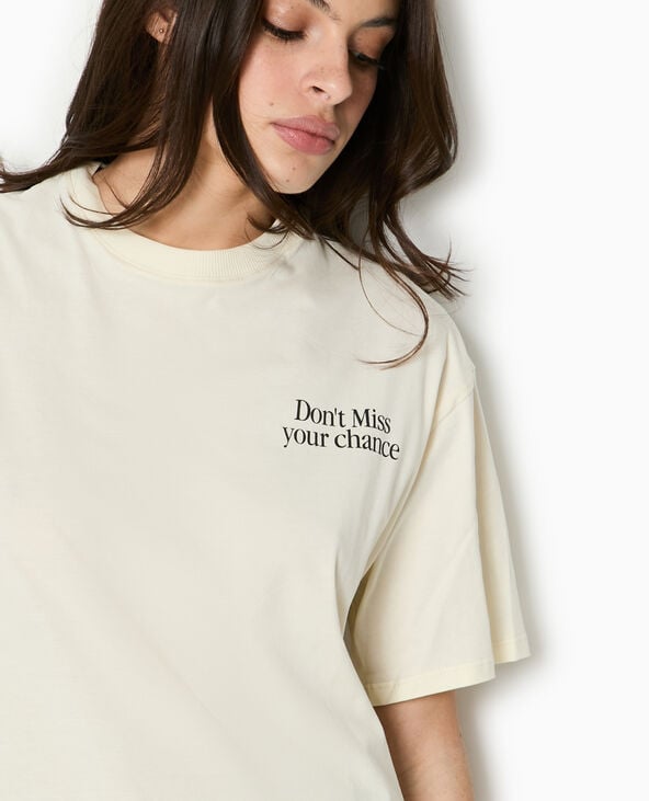 pimkie T-shirt oversize avec print devant et dos - Blanc