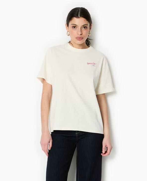 Pimkie T-shirt Oversize Avec Print Devant Et Dos - Blanc