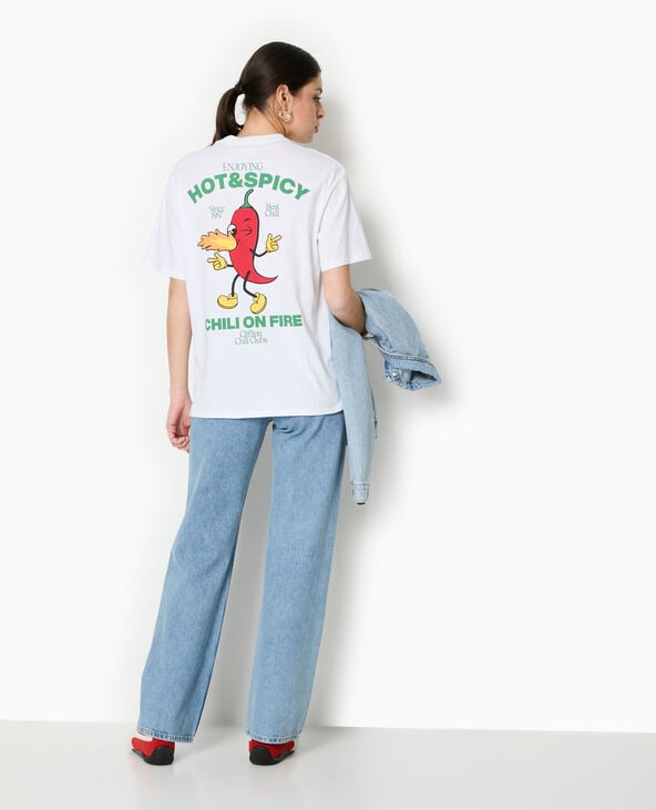 Pimkie T-shirt Oversize Avec Print Devant Et Dos - Blanc