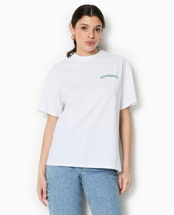 Pimkie T-shirt Oversize Avec Print Devant Et Dos - Blanc