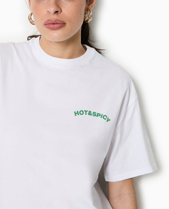 pimkie T-shirt oversize avec print devant et dos - Blanc