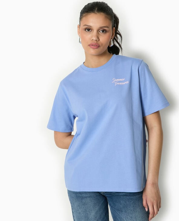 Pimkie T-shirt Oversize Avec Print Devant Et Dos - Bleu