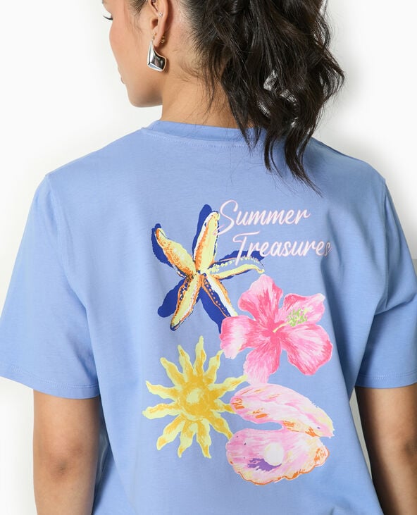 pimkie T-shirt oversize avec print devant et dos - Bleu