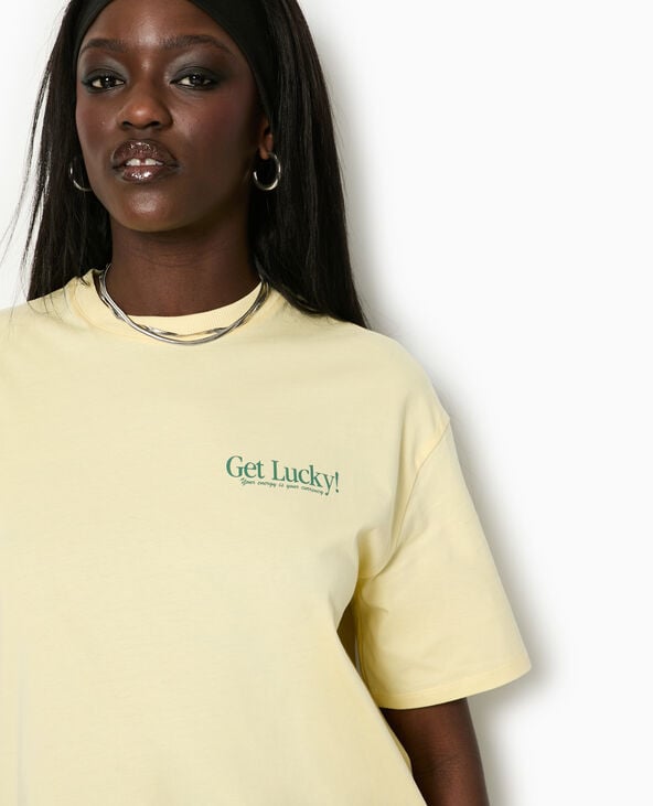 Pimkie T-shirt Oversize Avec Print Devant Et Dos - Jaune Pâle