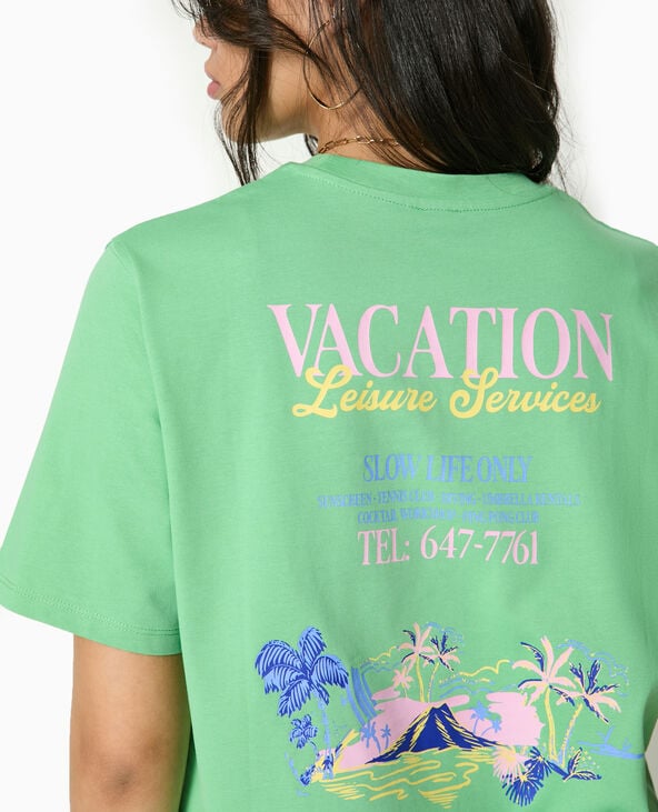 Pimkie T-shirt Oversize Avec Print Devant Et Dos - Vert Clair