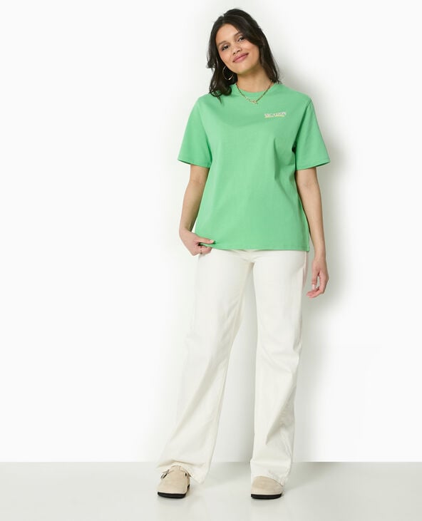 Pimkie T-shirt Oversize Avec Print Devant Et Dos - Vert Clair
