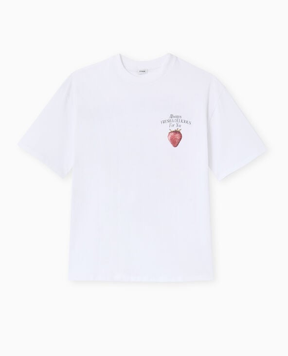Pimkie T-shirt Oversize Avec Print Poitrine Et Dos - Blanc
