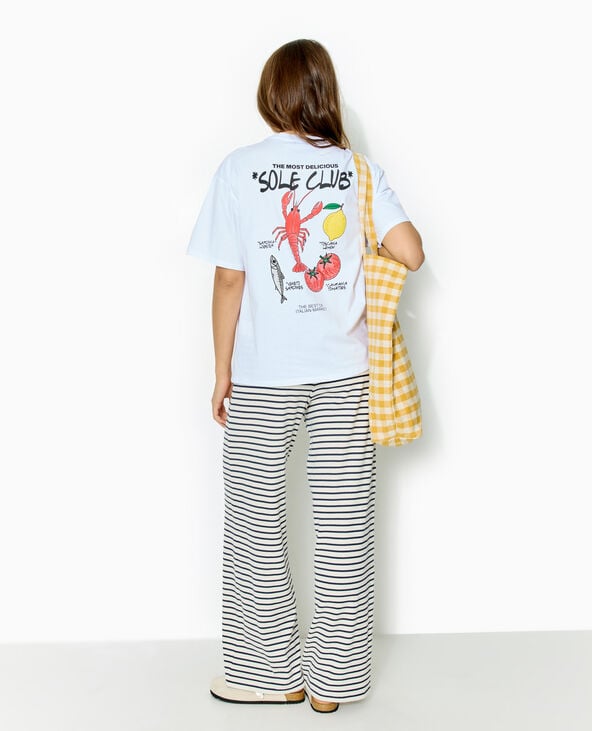 Pimkie T-shirt Oversize Avec Print Poitrine Et Dos - Blanc