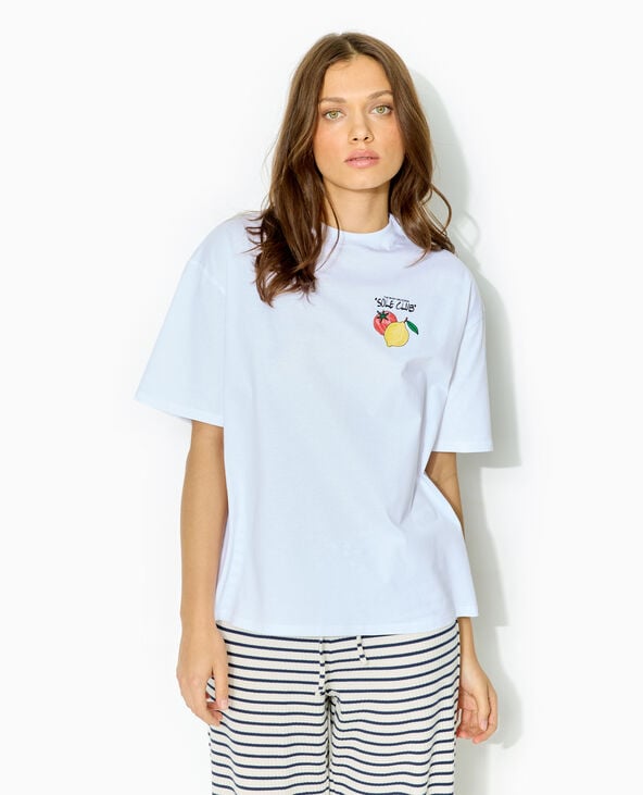 Pimkie T-shirt Oversize Avec Print Poitrine Et Dos - Blanc
