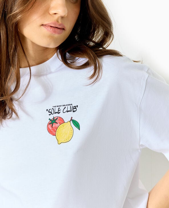 pimkie T-shirt oversize avec print poitrine et dos - Blanc