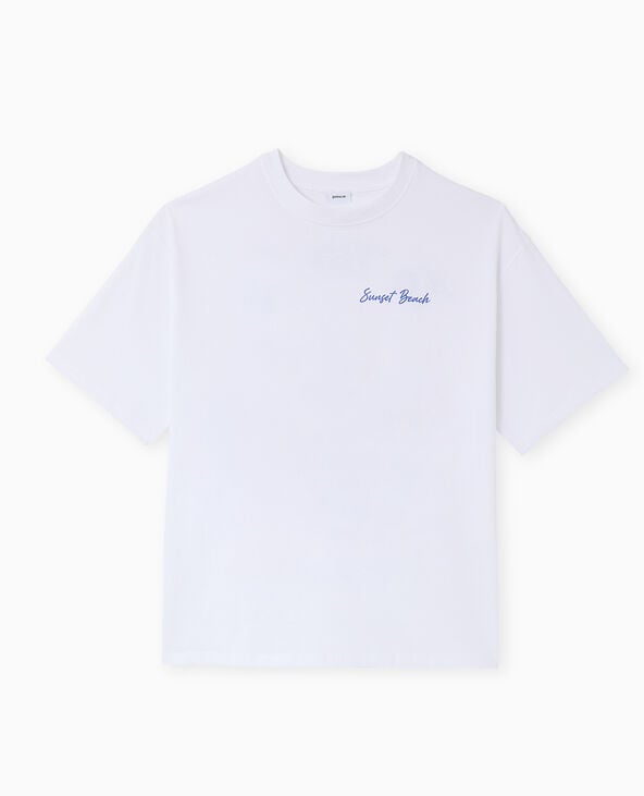 Pimkie T-shirt Oversize Avec Print Poitrine Et Dos - Blanc