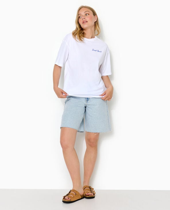 pimkie T-shirt oversize avec print poitrine et dos - Blanc