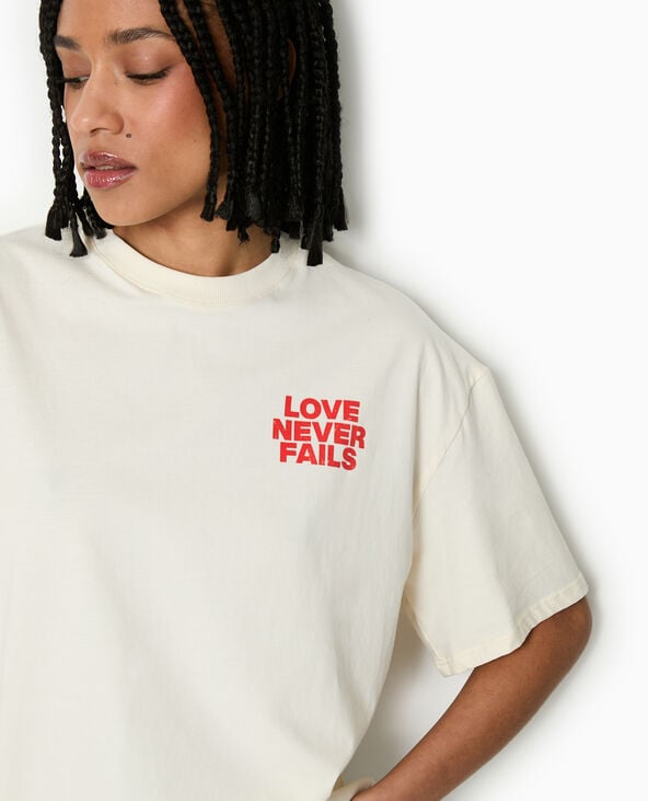 Pimkie T-shirt Oversize Avec Print Poitrine Et Dos - Blanc