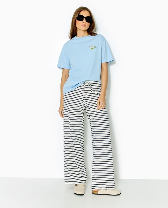 Pimkie T-shirt Oversize Avec Print Poitrine Et Dos - Bleu