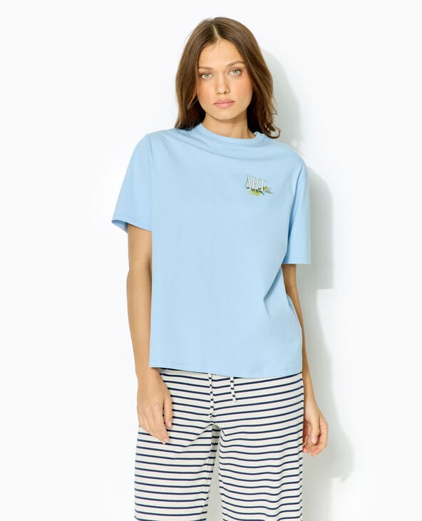 Pimkie T-shirt Oversize Avec Print Poitrine Et Dos - Bleu