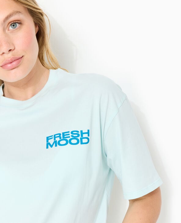Pimkie T-shirt Oversize Avec Print Poitrine Et Dos - Bleu Clair