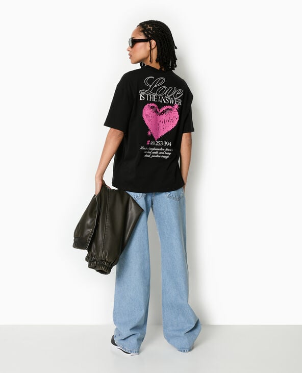 Pimkie T-shirt Oversize Avec Print Poitrine Et Dos - Noir