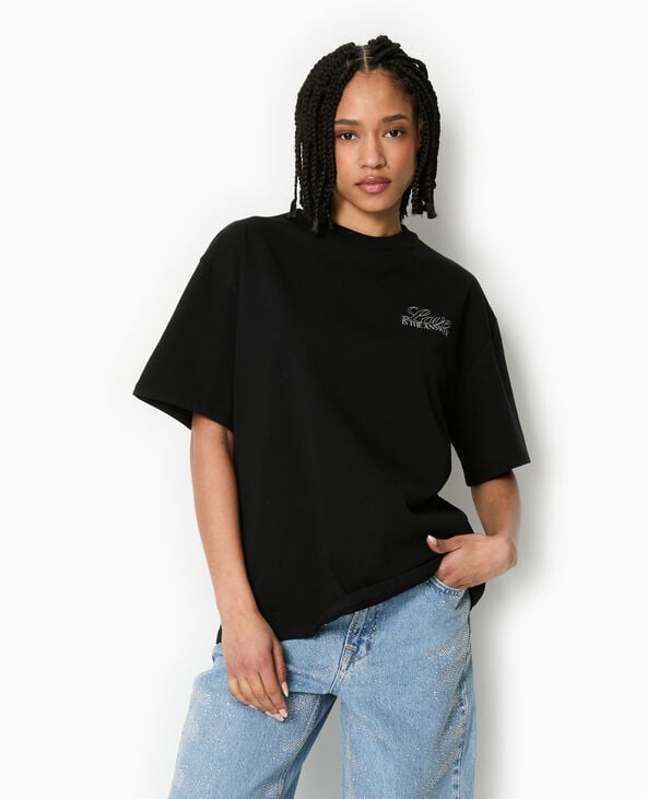 Pimkie T-shirt Oversize Avec Print Poitrine Et Dos - Noir