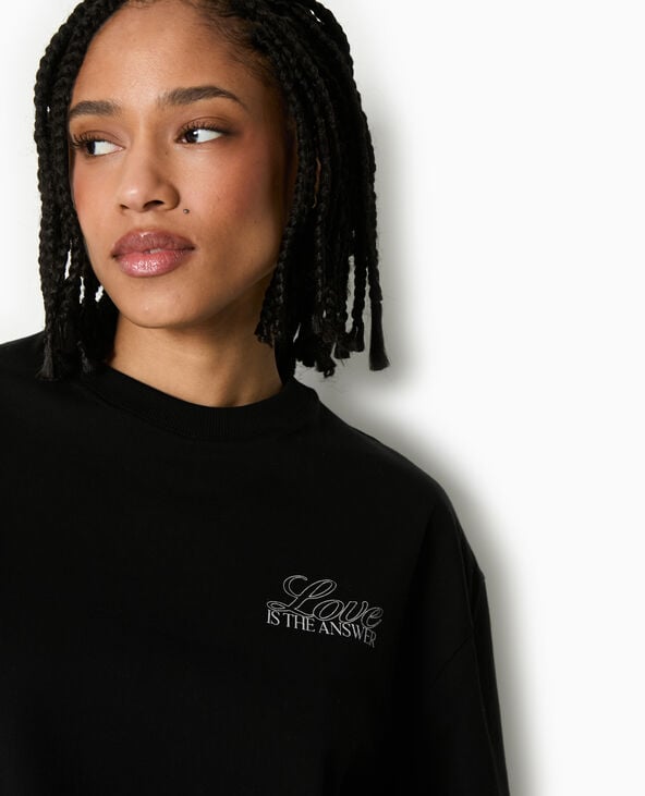 pimkie T-shirt oversize avec print poitrine et dos - Noir