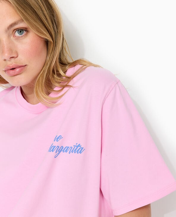 Pimkie T-shirt Oversize Avec Print Poitrine Et Dos - Rose