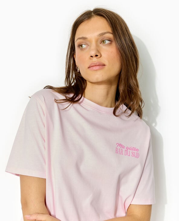 Pimkie T-shirt Oversize Avec Print Poitrine Et Dos - Rose