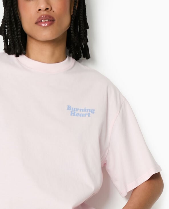 Pimkie T-shirt Oversize Avec Print Poitrine Et Dos - Rose