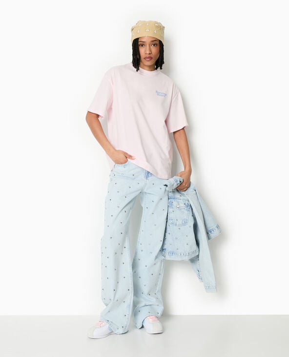 Pimkie T-shirt Oversize Avec Print Poitrine Et Dos - Rose