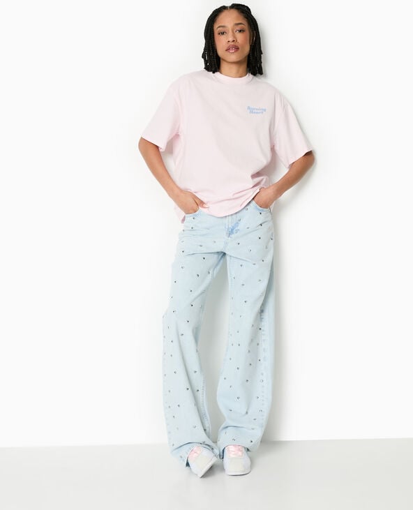 pimkie T-shirt oversize avec print poitrine et dos - Rose