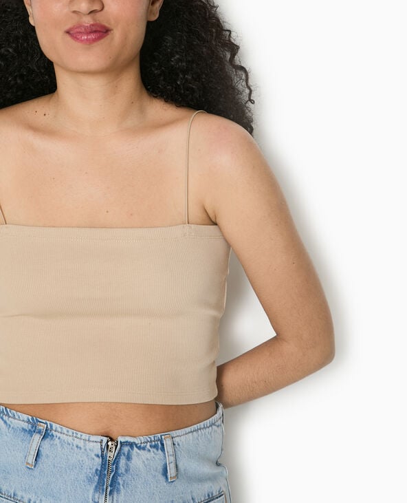 Pimkie Top Bandeau Court Avec Bretelles Fines - Beige