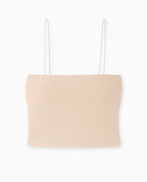 Pimkie Top Bandeau Court Avec Bretelles Fines - Beige