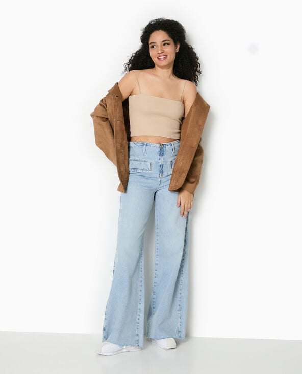 pimkie Top bandeau court avec bretelles fines - Beige